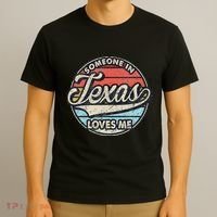 Someone In Texas Loves Me Us State Cool Retro T-Shirt thumb 3