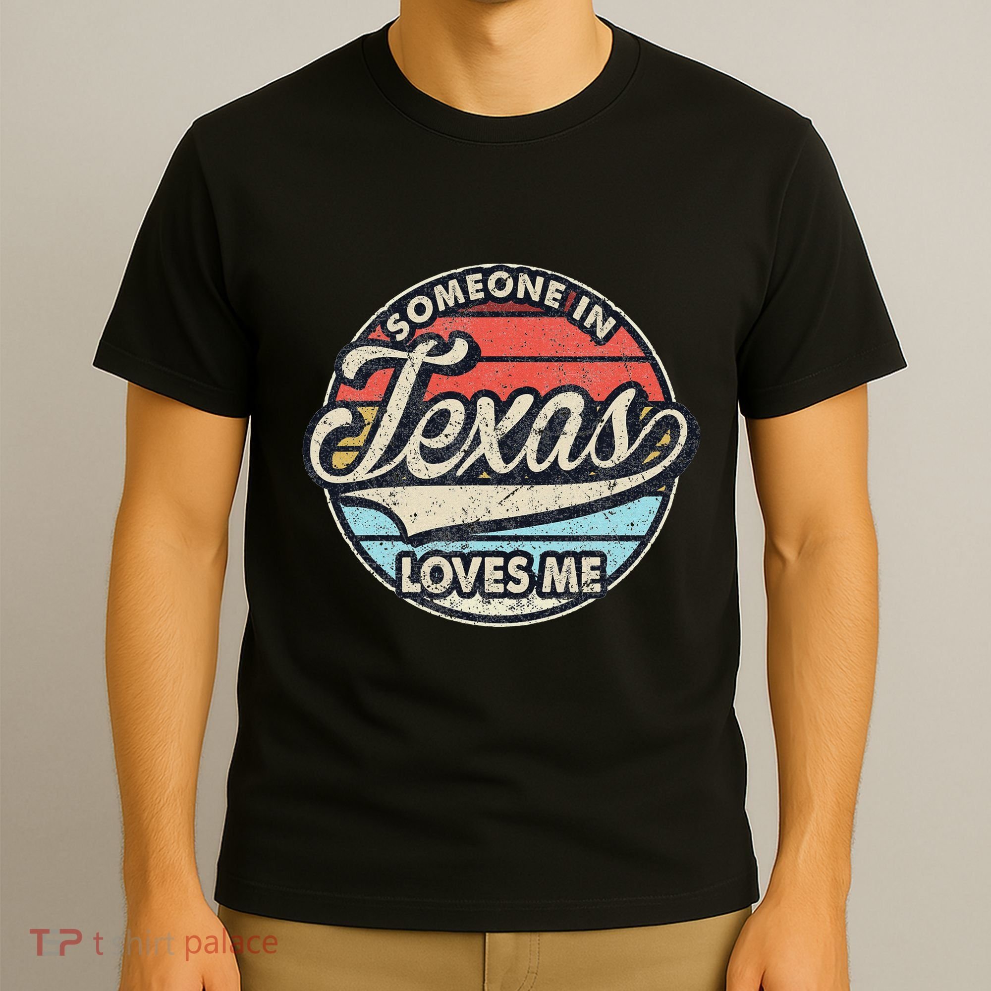 Someone In Texas Loves Me Us State Cool Retro T-Shirt
