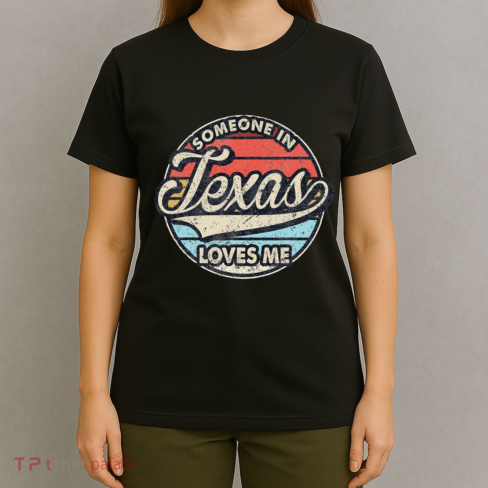 Someone In Texas Loves Me Us State Cool Retro T-Shirt