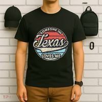 Someone In Texas Loves Me Us State Cool Retro T-Shirt thumb 6
