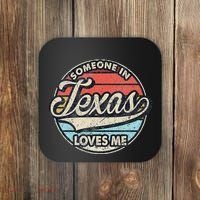 Someone In Texas Loves Me Us State Cool Retro Coaster thumb 0