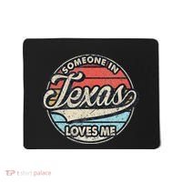 Someone In Texas Loves Me Us State Cool Retro Mousepad thumb 0