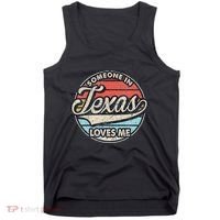Someone In Texas Loves Me Us State Cool Retro Tank Top thumb 0