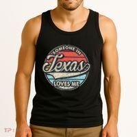 Someone In Texas Loves Me Us State Cool Retro Tank Top thumb 3