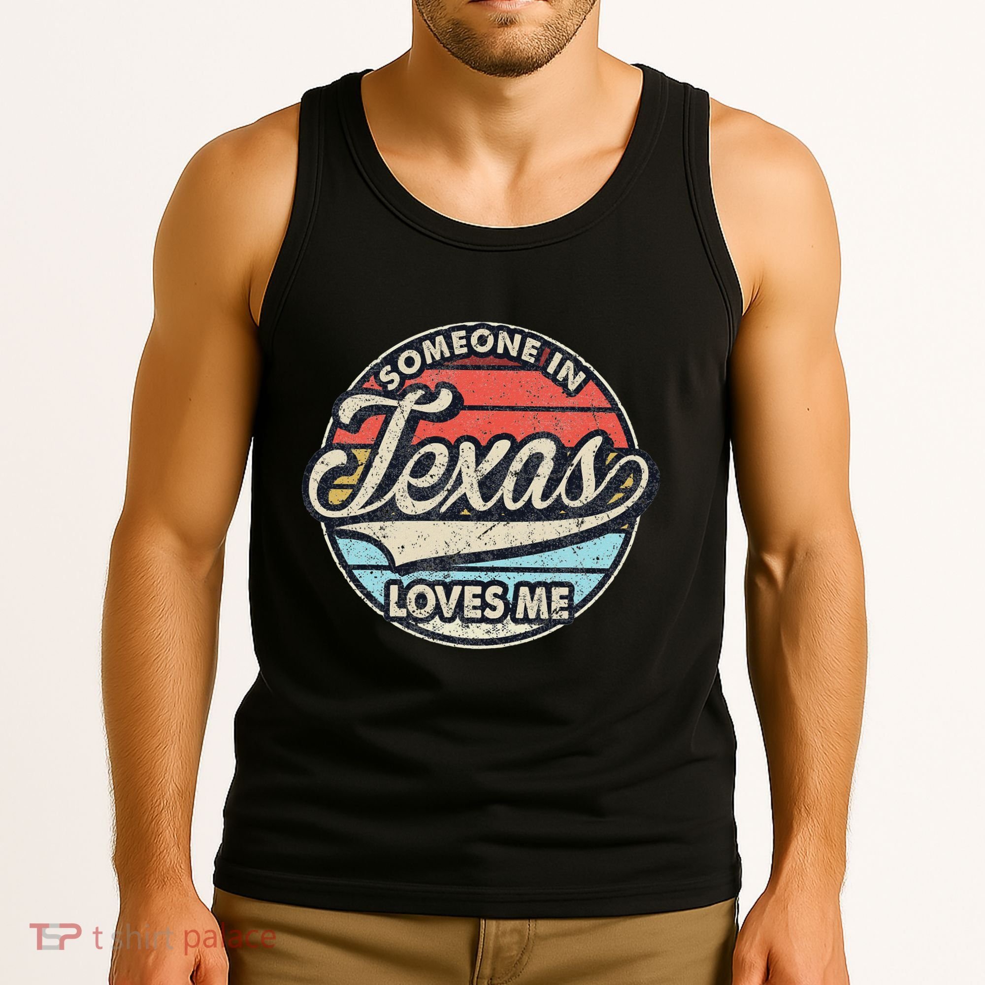 Someone In Texas Loves Me Us State Cool Retro Tank Top