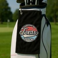 Someone In Texas Loves Me Us State Cool Retro Golf Towel thumb 2