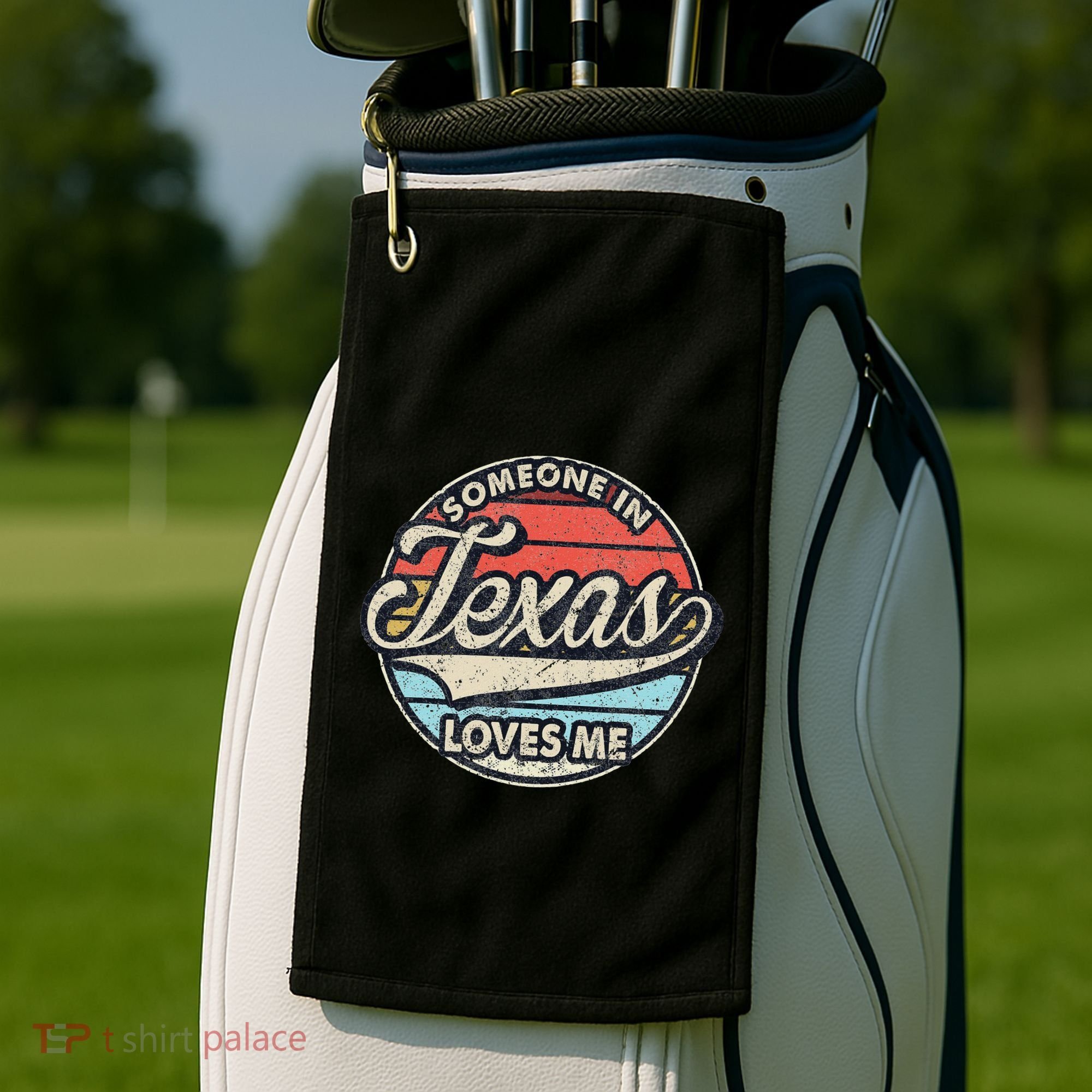 Someone In Texas Loves Me Us State Cool Retro Golf Towel