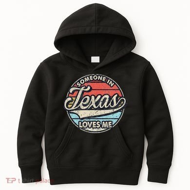 Someone In Texas Loves Me Us State Cool Retro Kids Hoodie