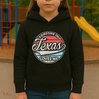 Someone In Texas Loves Me Us State Cool Retro Kids Hoodie thumb 3
