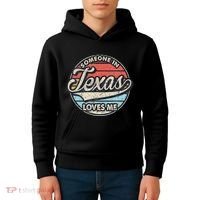 Someone In Texas Loves Me Us State Cool Retro Kids Hoodie thumb 4
