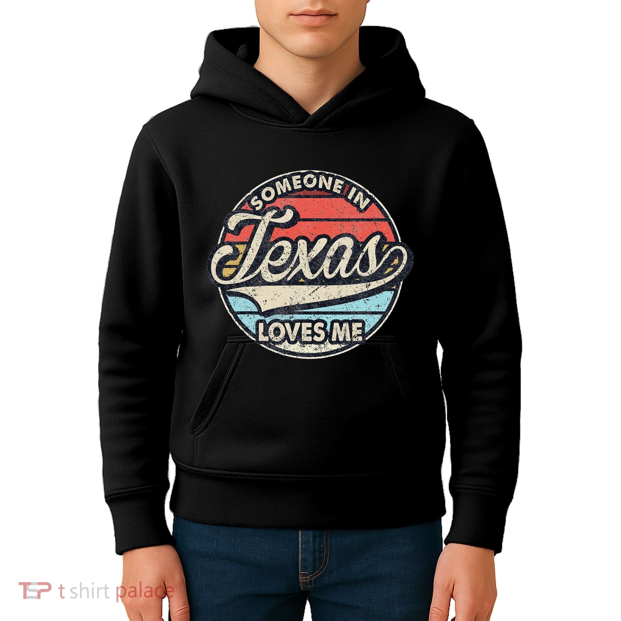 Someone In Texas Loves Me Us State Cool Retro Kids Hoodie