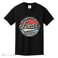 Someone In Texas Loves Me Us State Cool Retro Kids T-Shirt thumb 0