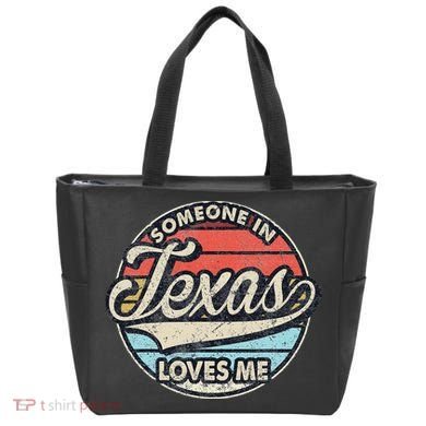 Someone In Texas Loves Me Us State Cool Retro Tote Bag