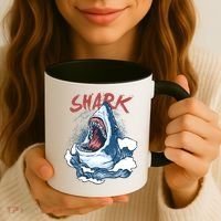 Shark In The Ocean Cool Sharks Week Waves Bite Coffee Mug thumb 3