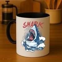 Shark In The Ocean Cool Sharks Week Waves Bite Coffee Mug thumb 4