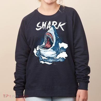Shark In The Ocean Cool Sharks Week Waves Bite Women's Sweatshirt