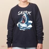 Shark In The Ocean Cool Sharks Week Waves Bite Women's Sweatshirt thumb 0