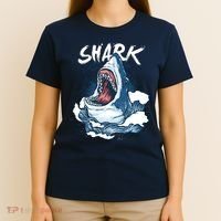 Shark In The Ocean Cool Sharks Week Waves Bite T-Shirt thumb 4
