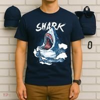 Shark In The Ocean Cool Sharks Week Waves Bite T-Shirt thumb 6