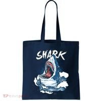 Shark In The Ocean Cool Sharks Week Waves Bite Tote Bag thumb 0
