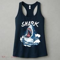 Shark In The Ocean Cool Sharks Week Waves Bite Women's Tank Top thumb 3