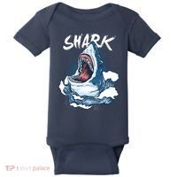 Shark In The Ocean Cool Sharks Week Waves Bite Baby Bodysuit thumb 0