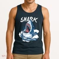Shark In The Ocean Cool Sharks Week Waves Bite Tank Top thumb 3
