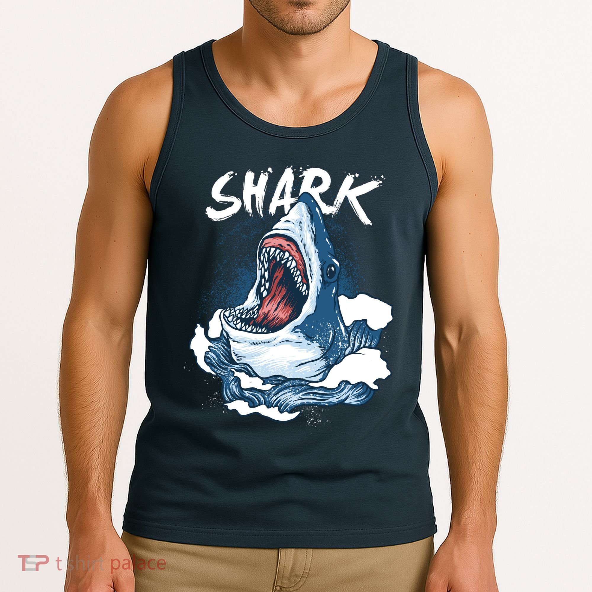 Shark In The Ocean Cool Sharks Week Waves Bite Tank Top