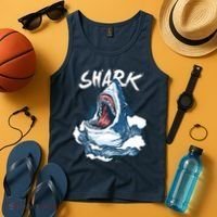 Shark In The Ocean Cool Sharks Week Waves Bite Tank Top thumb 4