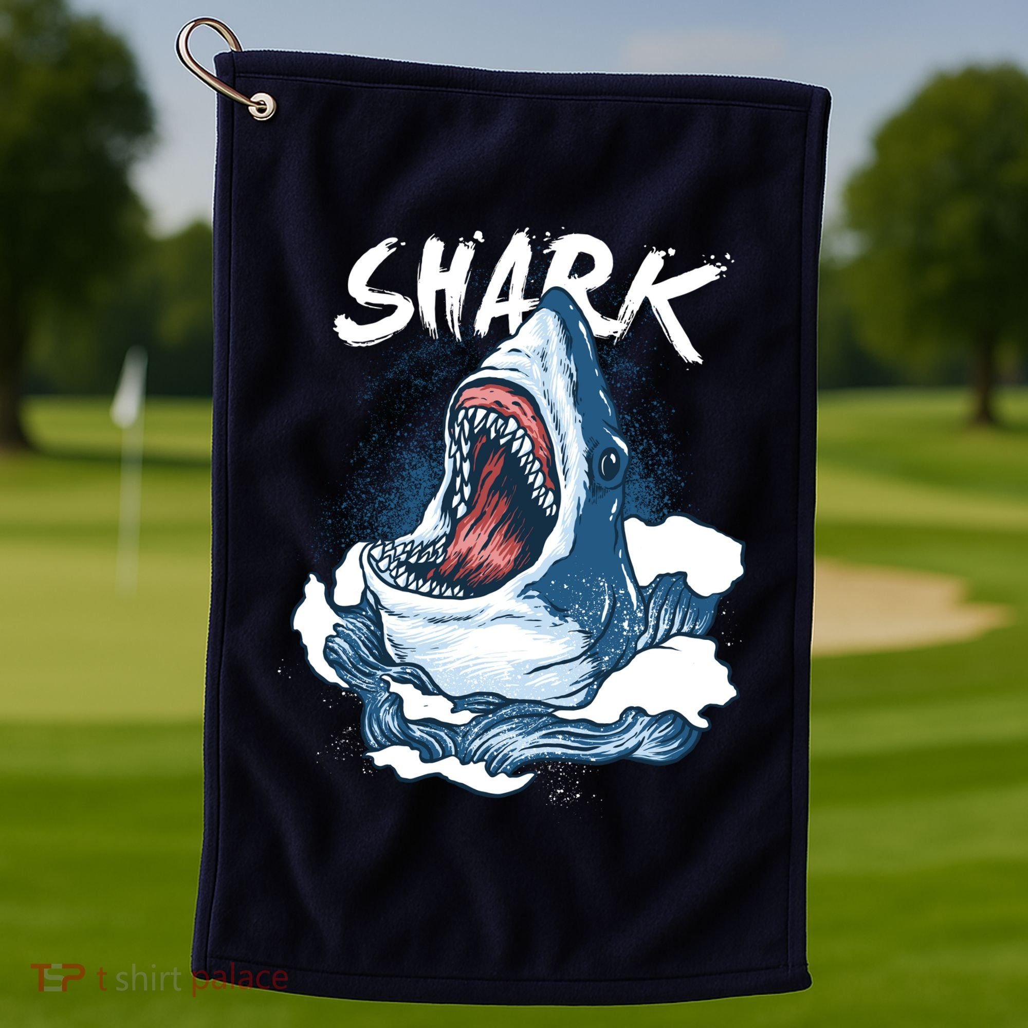 Shark In The Ocean Cool Sharks Week Waves Bite Golf Towel