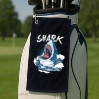 Shark In The Ocean Cool Sharks Week Waves Bite Golf Towel thumb 2