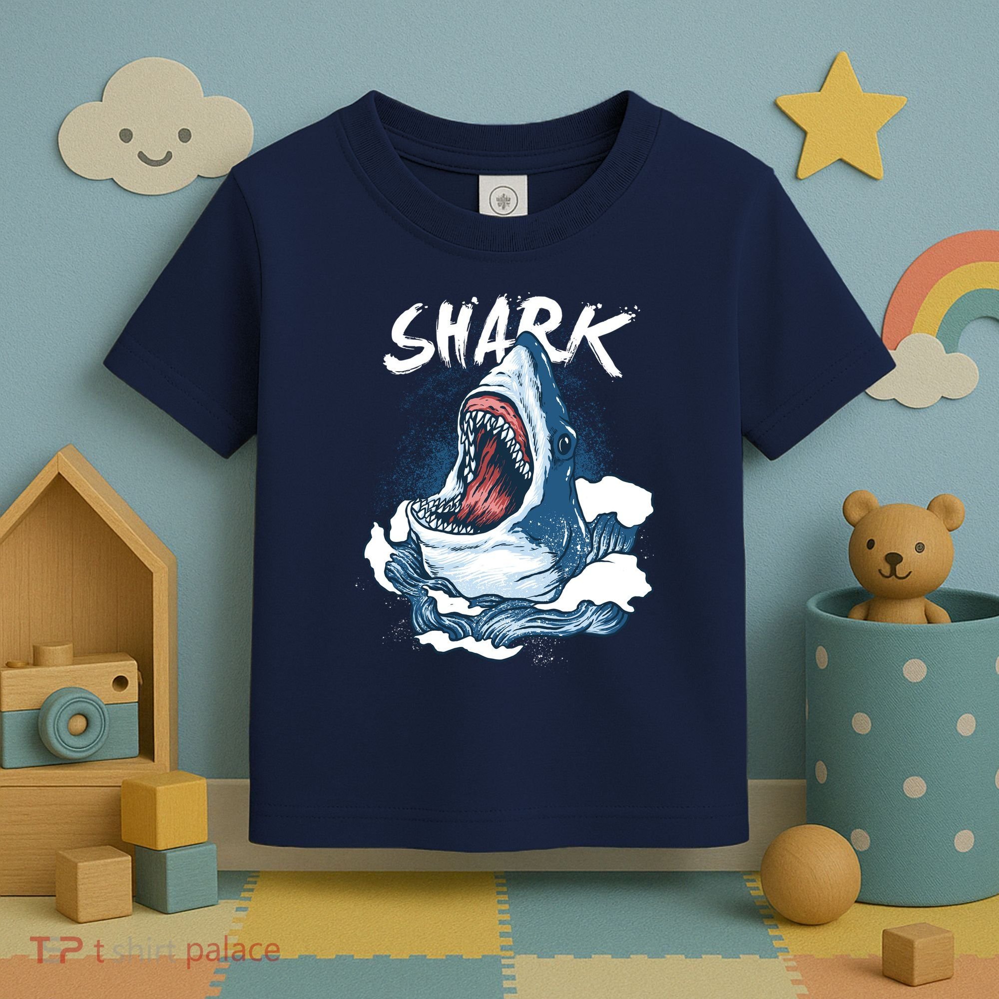 Shark In The Ocean Cool Sharks Week Waves Bite Toddler T-Shirt
