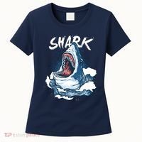 Shark In The Ocean Cool Sharks Week Waves Bite Women's T-Shirt thumb 0