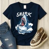 Shark In The Ocean Cool Sharks Week Waves Bite Women's T-Shirt thumb 3