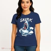 Shark In The Ocean Cool Sharks Week Waves Bite Women's T-Shirt thumb 4