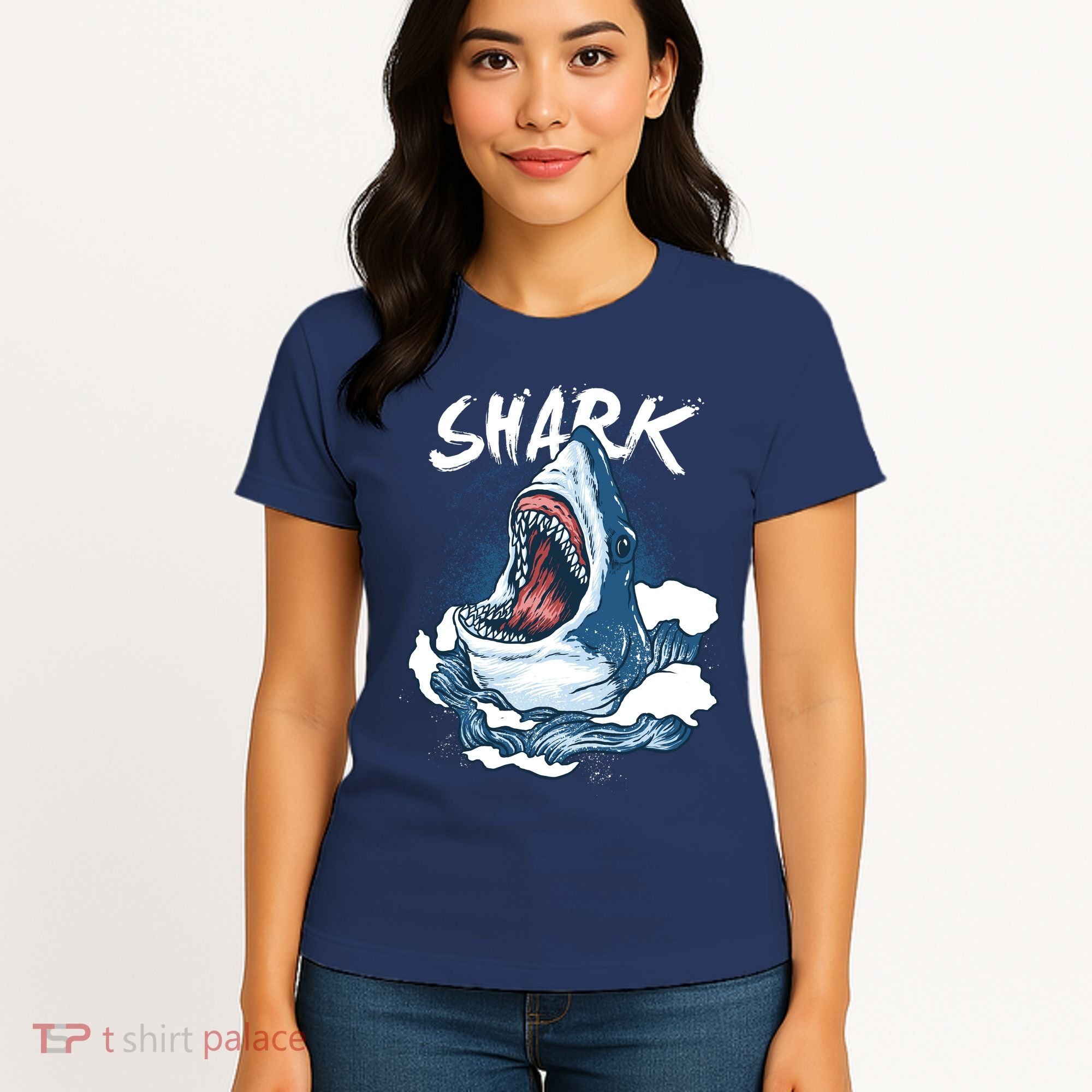 Shark In The Ocean Cool Sharks Week Waves Bite Women's T-Shirt