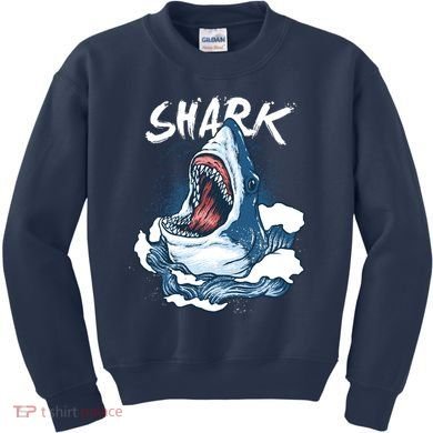 Shark In The Ocean Cool Sharks Week Waves Bite Kids Sweatshirt