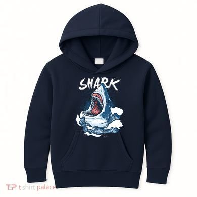 Shark In The Ocean Cool Sharks Week Waves Bite Kids Hoodie