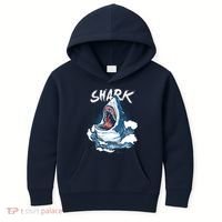 Shark In The Ocean Cool Sharks Week Waves Bite Kids Hoodie thumb 0