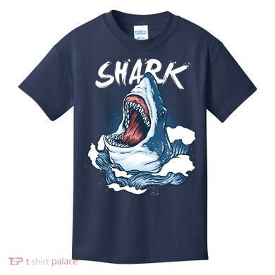 Shark In The Ocean Cool Sharks Week Waves Bite Kids T-Shirt