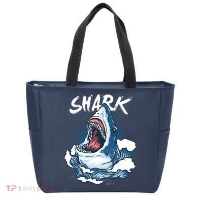 Shark In The Ocean Cool Sharks Week Waves Bite Tote Bag