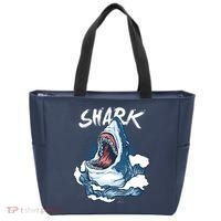 Shark In The Ocean Cool Sharks Week Waves Bite Tote Bag thumb 0