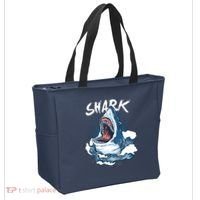 Shark In The Ocean Cool Sharks Week Waves Bite Tote Bag thumb 2