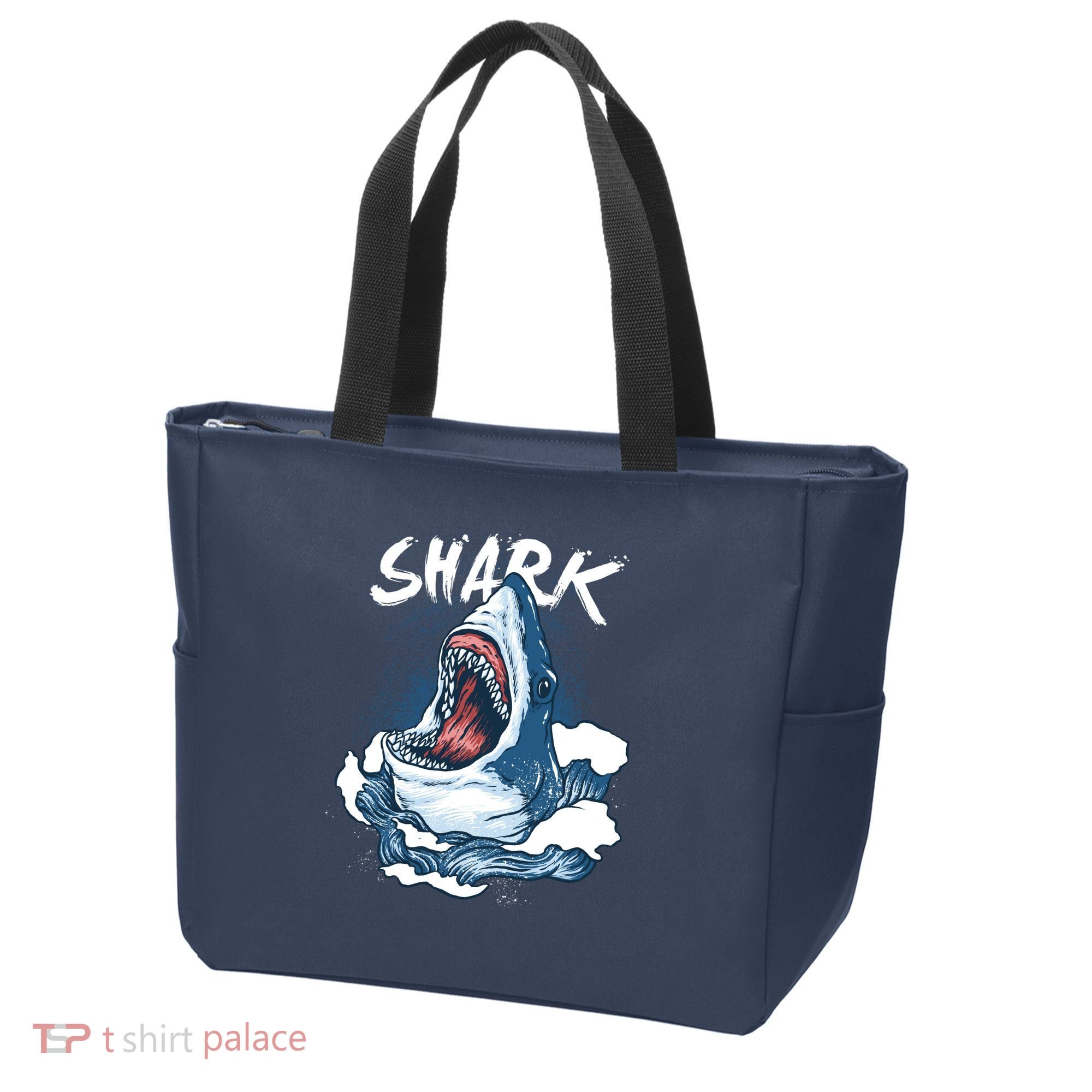 Shark In The Ocean Cool Sharks Week Waves Bite Tote Bag