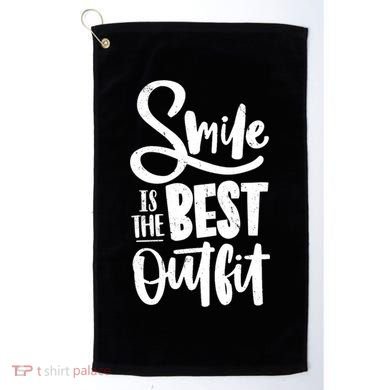 Smile Is The Best Outfit Cute Gift Golf Towel