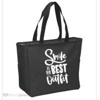 Smile Is The Best Outfit Cute Gift Tote Bag thumb 2