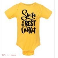 Smile Is The Best Outfit Cute Gift Baby Bodysuit thumb 0