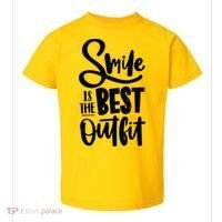 Smile Is The Best Outfit Cute Gift Toddler T-Shirt thumb 0