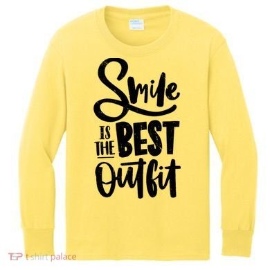 Smile Is The Best Outfit Cute Gift Kids Long Sleeve Shirt