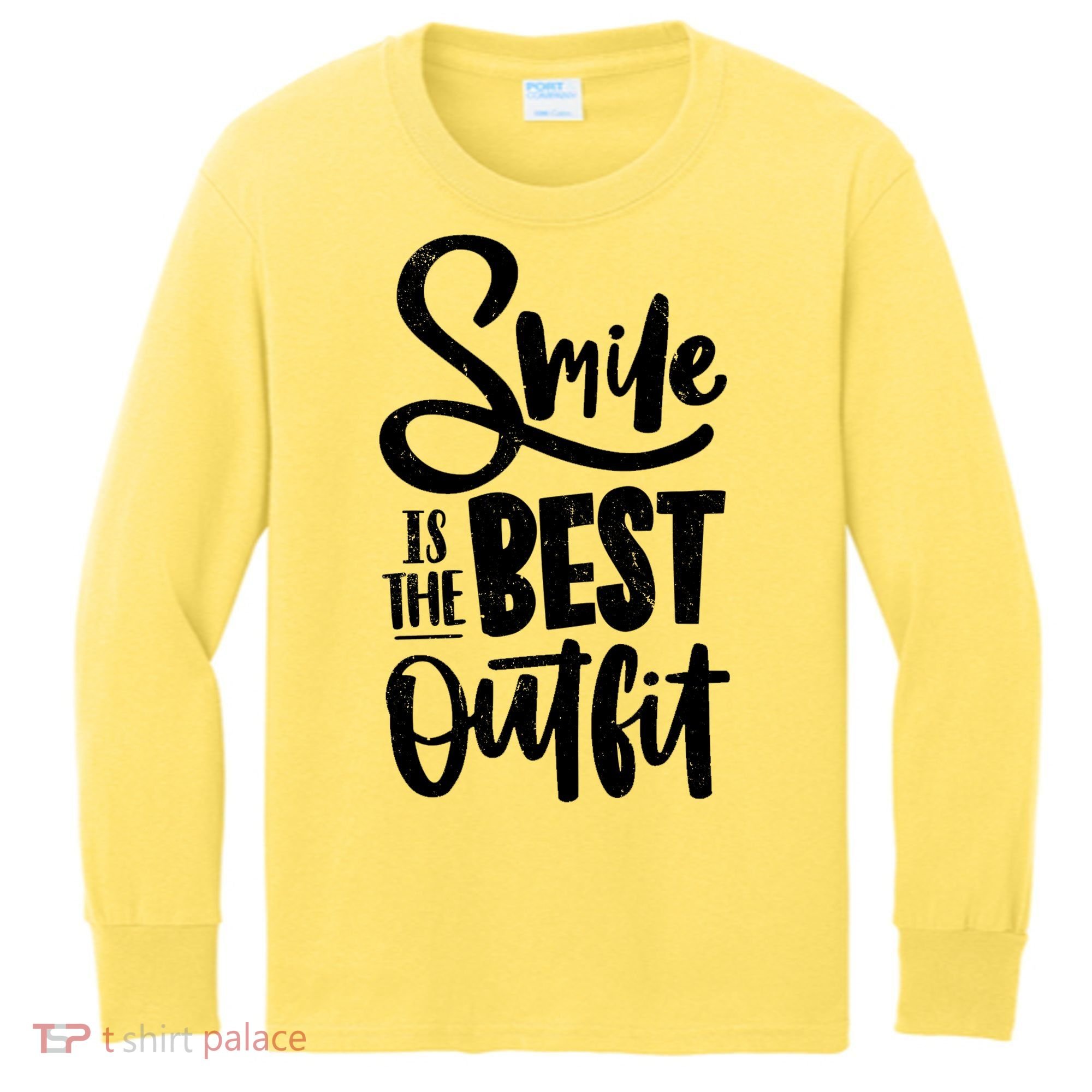 Smile Is The Best Outfit Cute Gift Kids Long Sleeve Shirt